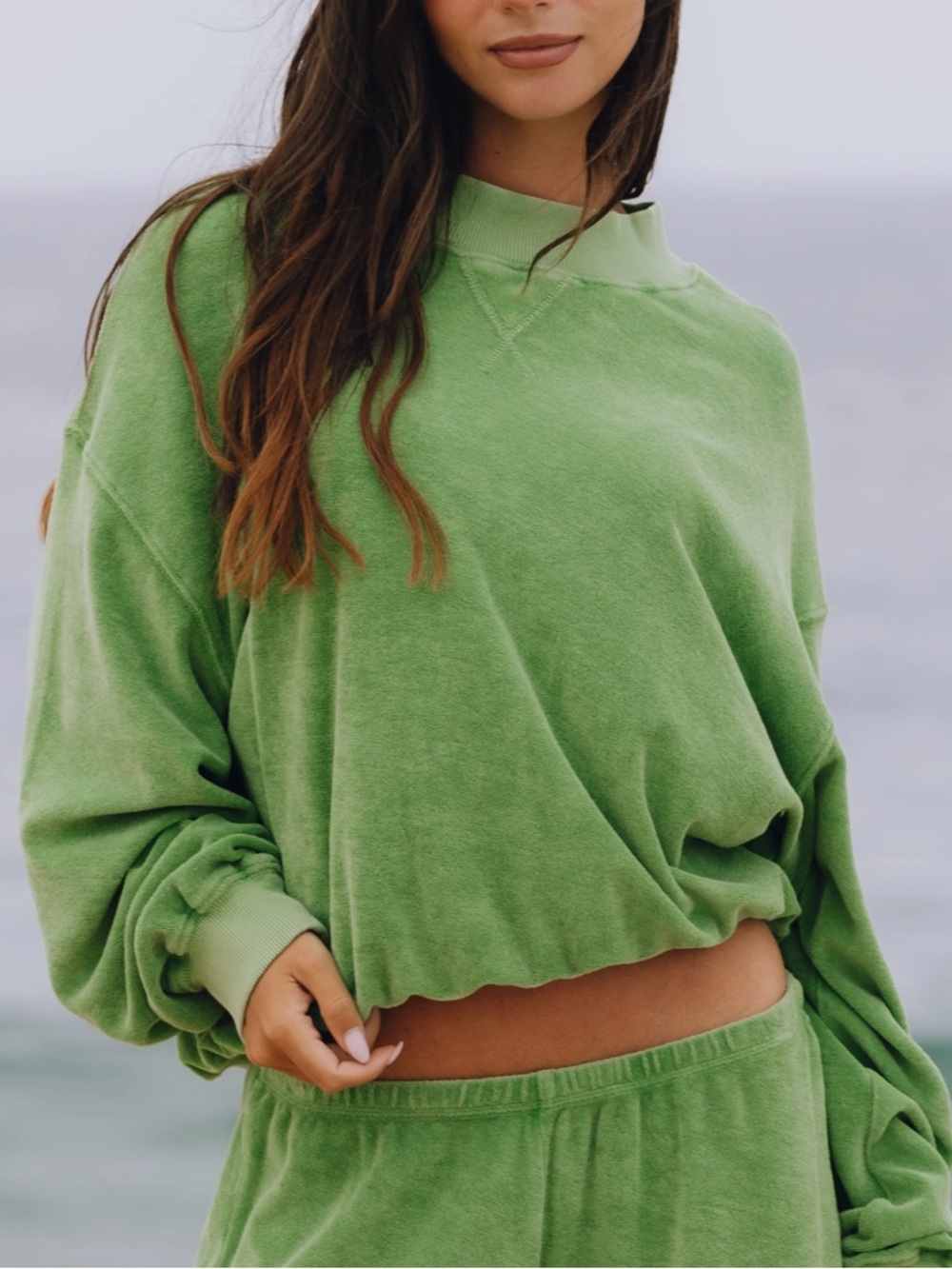 Daily Drills Green Terry Crewneck